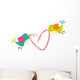 Birds with Heart Shaped Wall Decal