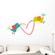 Birds with Heart Shaped Wall Decal