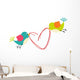 Birds with Heart Shaped Wall Decal