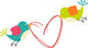 Birds with Heart Shaped Wall Decal