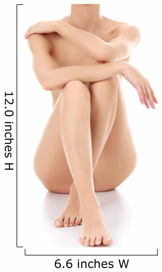 Slim Woman Sitting White