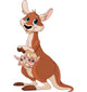 Kangaroo mom and babies Wall Decal