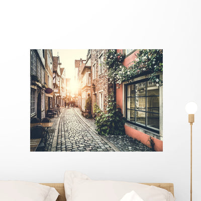 Historic Street Europe Sunset shown on a wall