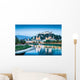 Salzburg skyline with river Salzach at dusk, Austria Wall Mural