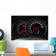 Closeup shot of a speedometer and tachometer of a modern car. Wall Mural