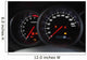 Closeup shot of a speedometer and tachometer of a modern car. Wall Mural