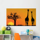 giraffes in Africa Wall Mural