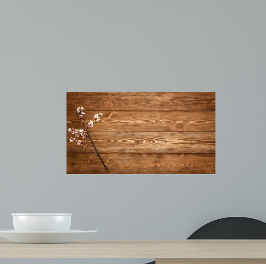 Flowers Wood Texture Wall Decal