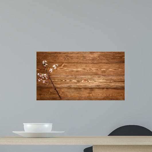 Flowers Wood Texture Wall Decal