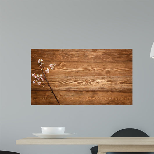Flowers Wood Texture Wall Decal