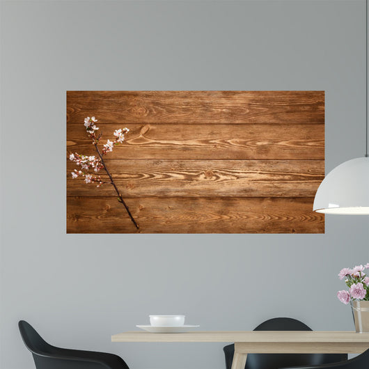 Flowers Wood Texture Wall Decal