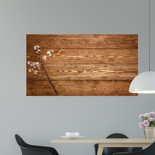 Flowers Wood Texture Wall Decal
