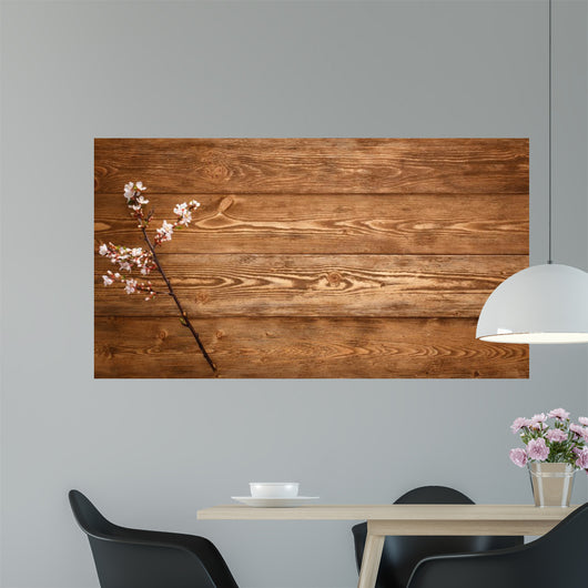 Flowers Wood Texture Wall Decal