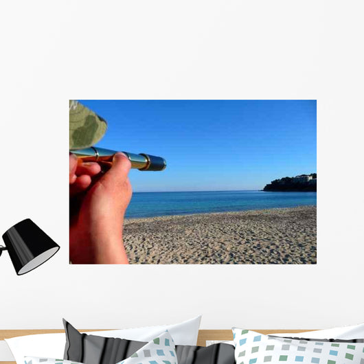 Man Looking out to Wall Decal