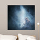Beautiful lady smoking the hookah on a smoky background Wall Mural
