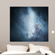 Beautiful lady smoking the hookah on a smoky background Wall Mural