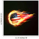 USA flag with flying soccer ball on fire isolated background Wall Mural