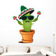 Cactus with a Sombrero and Maracas Wall Decal