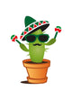 Cactus with a Sombrero and Maracas Wall Decal