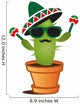 Cactus with a Sombrero and Maracas Wall Decal