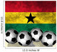 Footballs on top of flag - Ghana Wall Mural