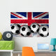 Footballs on top of flag - United Kingdom Wall Mural