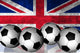 Footballs on top of flag - United Kingdom Wall Mural
