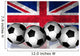 Footballs on top of flag - United Kingdom Wall Mural