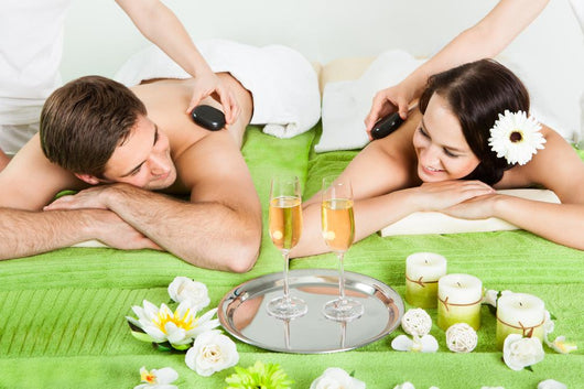Couple Enjoying Hot Stone
