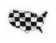 Usa Map Showing a Checkered Flag Wall Decal