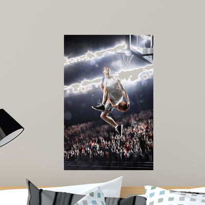 Basketball Player shown on a wall