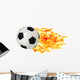 Soccer Ball in Flames Wall Decal