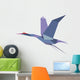 Elegant origami flying crane or heron Wall Decal