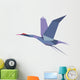 Elegant origami flying crane or heron Wall Decal