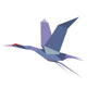 Elegant origami flying crane or heron Wall Decal