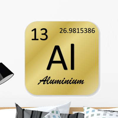 Aluminium Element Wall Decal shown on a wall