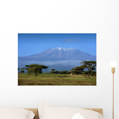Snow Top Mount Kilimanjaro Wall Decal shown on a wall