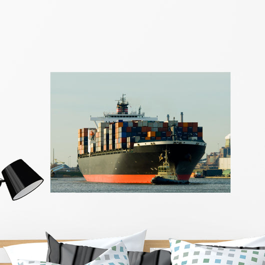 huge container ship Wall Mural
