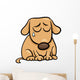 sad dog cartoon illustration Wall Decal