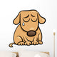 sad dog cartoon illustration Wall Decal