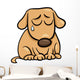 sad dog cartoon illustration Wall Decal
