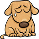 sad dog cartoon illustration Wall Decal