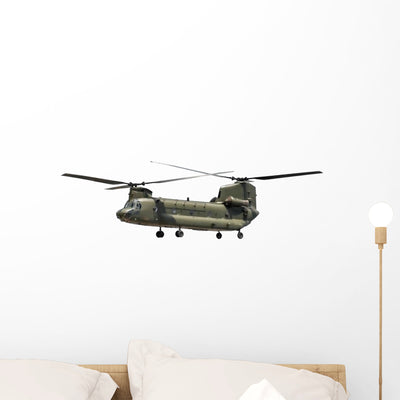 Large Military Helicopter White shown on a wall
