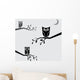 Vector image of an owls perched on branches Wall Decal
