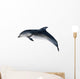 Grey Dolphin White Illustration Wall Decal