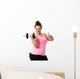 Overweight fitness girl doing thumbs up. Wall Decal