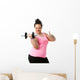 Overweight fitness girl doing thumbs up. Wall Decal