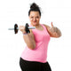 Overweight fitness girl doing thumbs up. Wall Decal