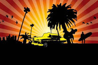 California Taxi Red Wall Decal
