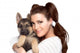 Cute Young Woman with a Puppy Dog Wall Decal